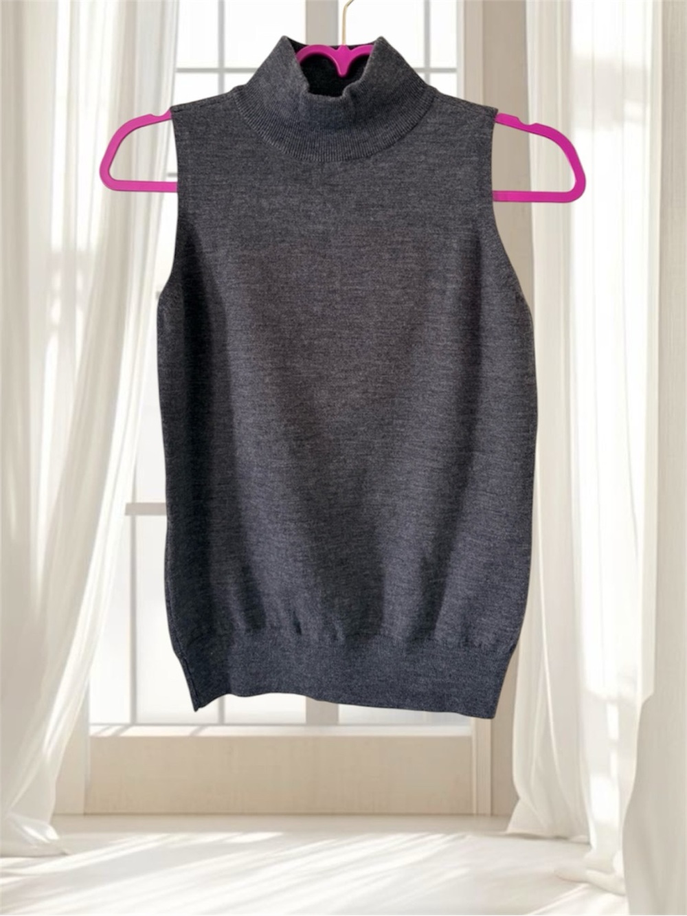 NWT Talbots Gray Merino Wool Mock Neck Sweater Size XS